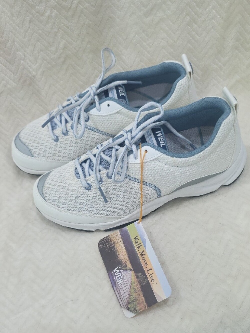 Vionic-Dr. Weil Light Grayish Blue & White Sneaker Style Orthopedic Walking Shoe - Picture 3 of 9